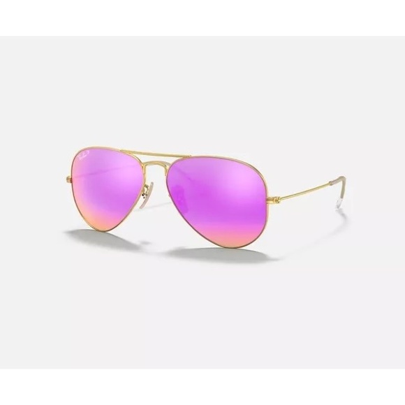 Ray-Ban Accessories - Ray-Ban Large Aviator Sunglasses RB3025 1124T 58mm Gold Frame Pink Flash Lens